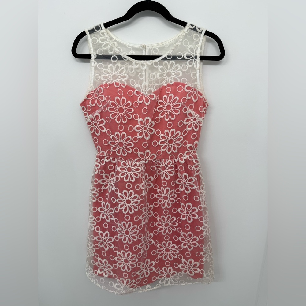 Annabella Pink and White Floral Mini Dress